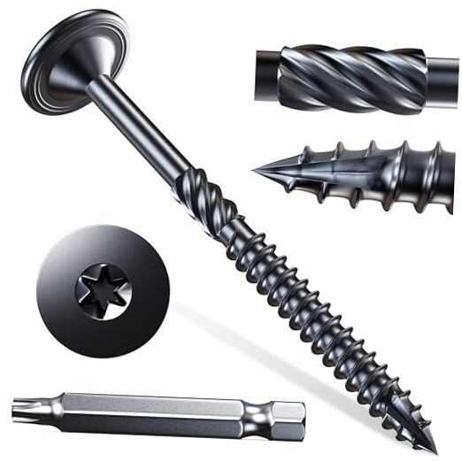 Lag Screws #14 x 4 InchPcs Heavy Duty Structural Wood Screws #14 x 4&Prime; 30 Black
