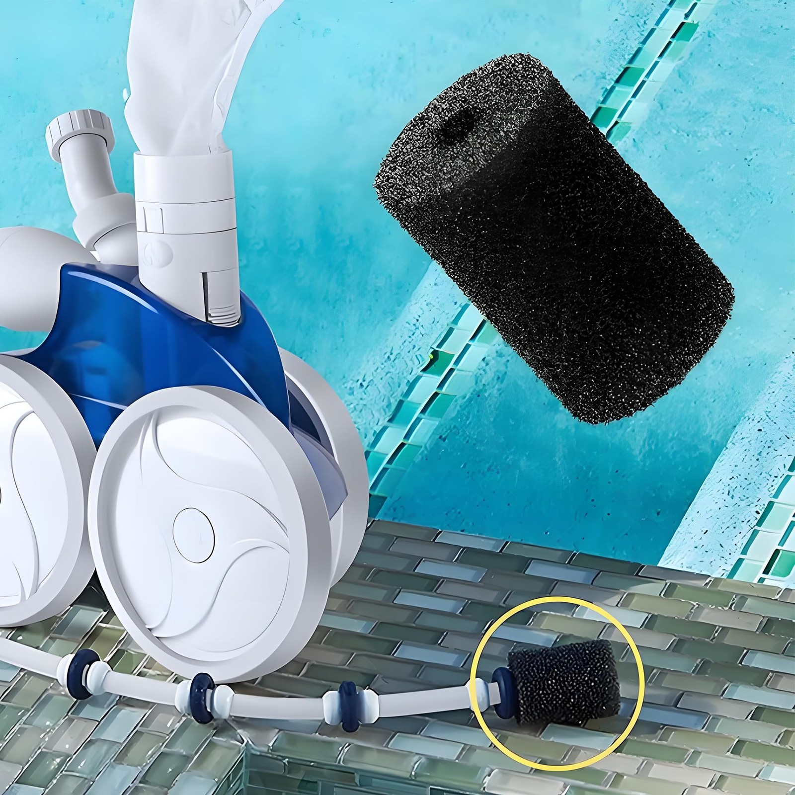 XNDCNY 12 Pack Pool Cleaner Sweep Hose Scrubber 9-100-3105 Replacement Black