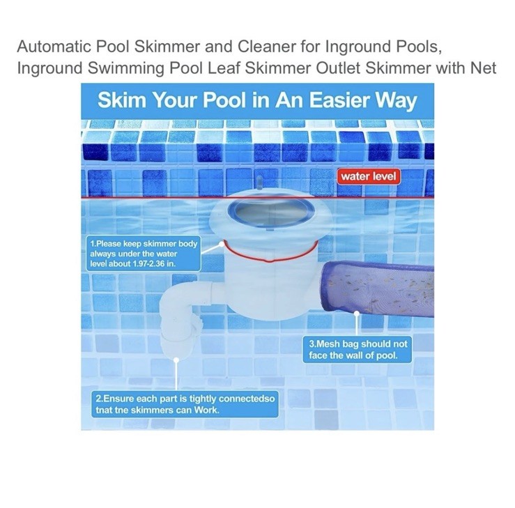 Automatic Pool Skimmer Cleaner for Inground Pools Leaf Skimmer Net