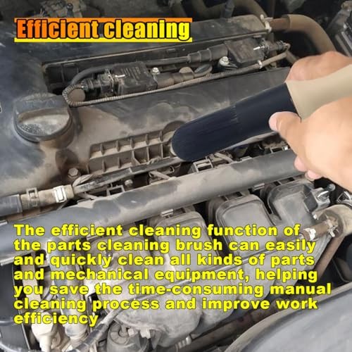 Car Parts Washer Brush, Bullet Head Parts Cleaning Brush for Cleaning Car Beige