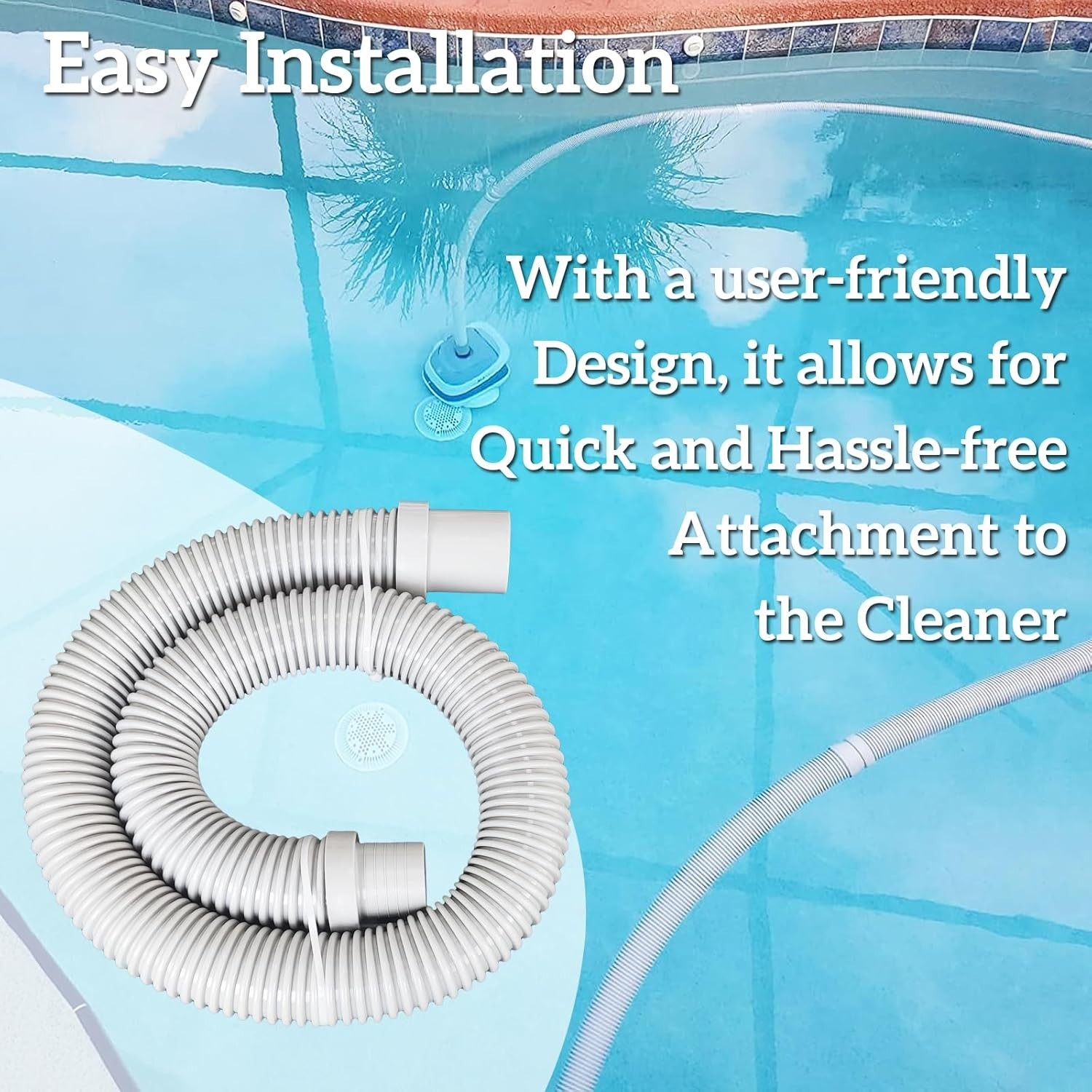 High-Quality 4 Feet Pool Vacuum Hose Replacement for Hayward V532LG, Gray