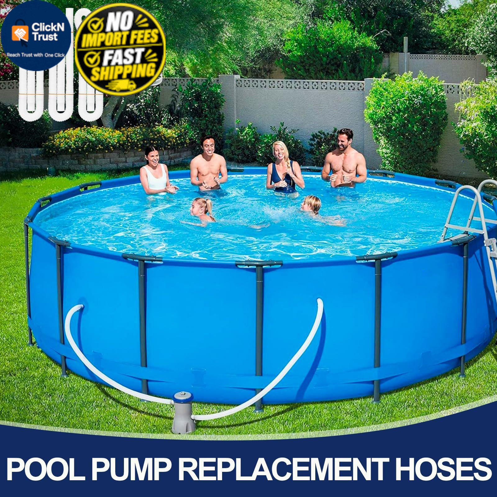 Pool Hoses for Above Ground Pools, 3 Pack 1.25 x 59 Inch Filter White