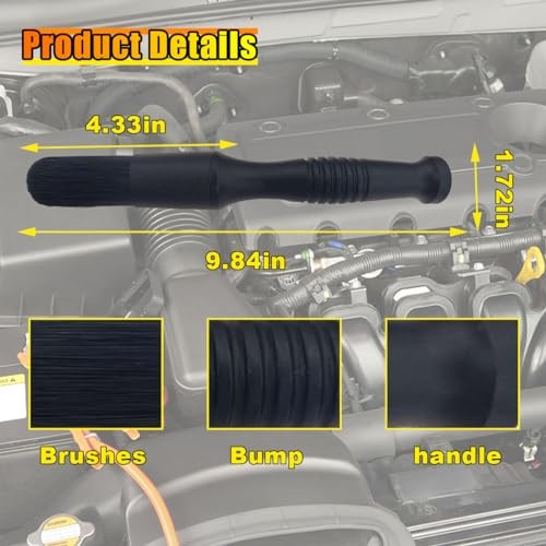Black Car Parts Washer Brush – Bullet Head Parts Cleaning Brush