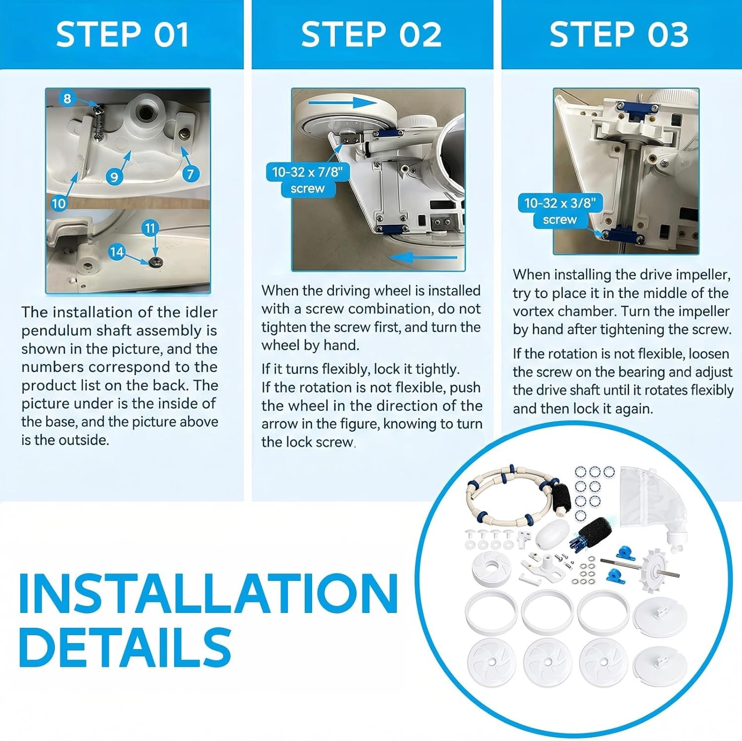 Polaris Zodiac 280 TR28P Upgraded Pool Cleaner Repair Kit – All Parts Included