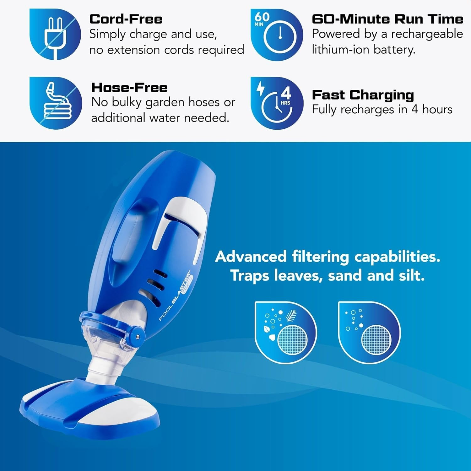 NEW 2026 Max Cordless Pool Vacuum for Inground & above Ground Pools, More Sucti