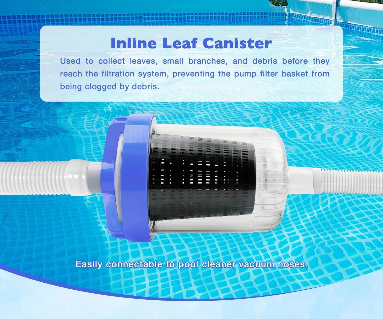 In-line Pool Leaf Canister Basket Fits Hayward W560 Poolvac Suction Cleaners