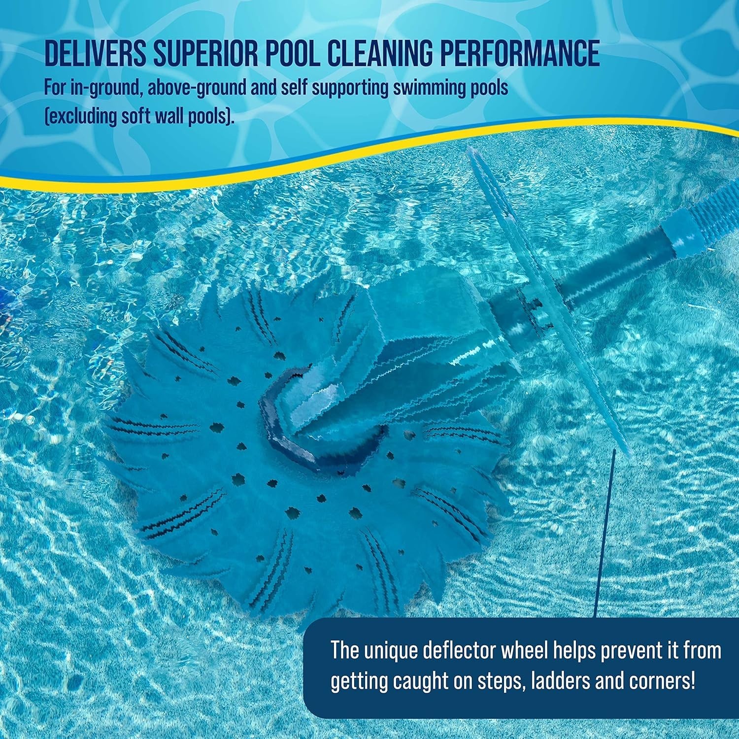 Deluxe Octopus Suction Pool Cleaner – Quiet Automatic Vacuum for Inground Pools