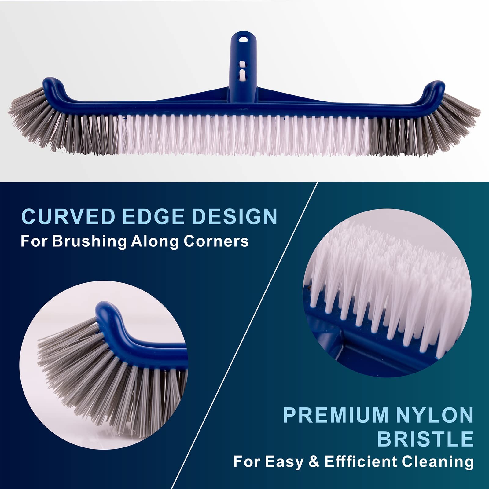 Pool Brush, 17.5 » Pool Brush Head for Inground Pools & Above-Ground Pools, D…