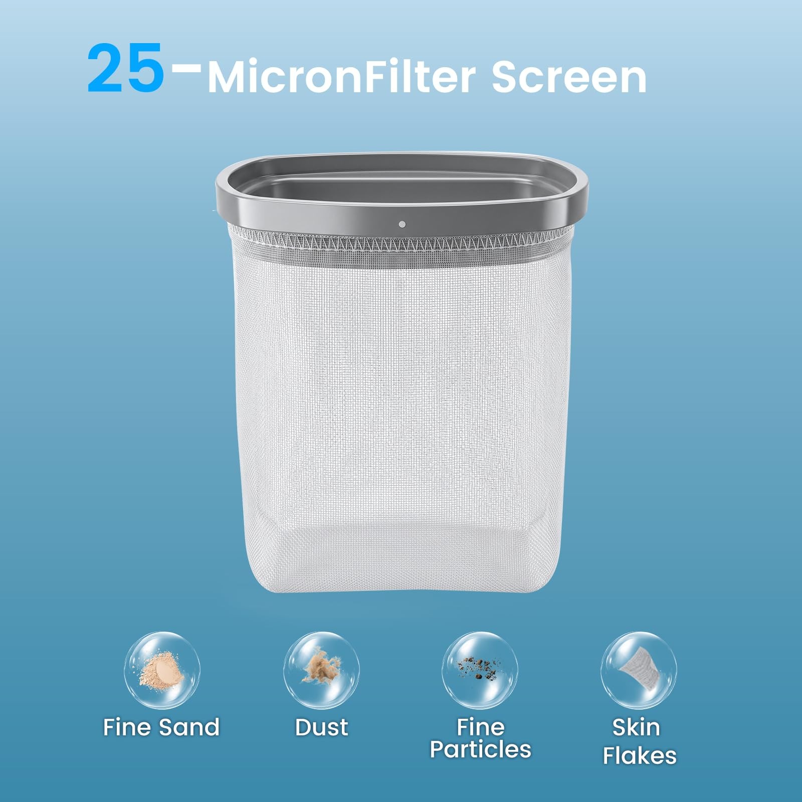 2Pcs Filter Units for PC68/PC68-Pro Handheld Pool Vacuum, 25μm/180μm