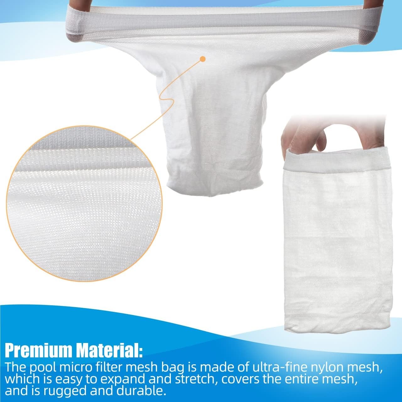 (20 Pack) Pool Micro Filter Mesh Bags for Pool Blaster Water Tech Catfish Ultra