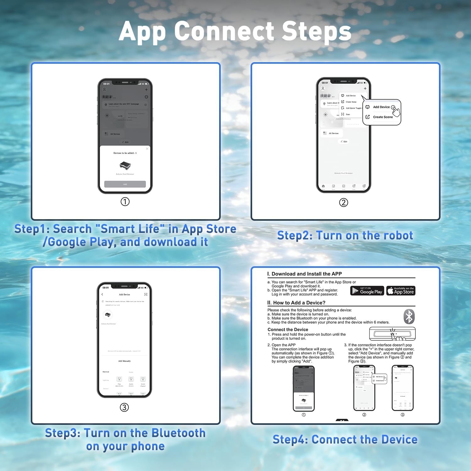 Over-Ground Robotic Pool Cleaner,APP Support, Solar Powered & Battery-Powered…