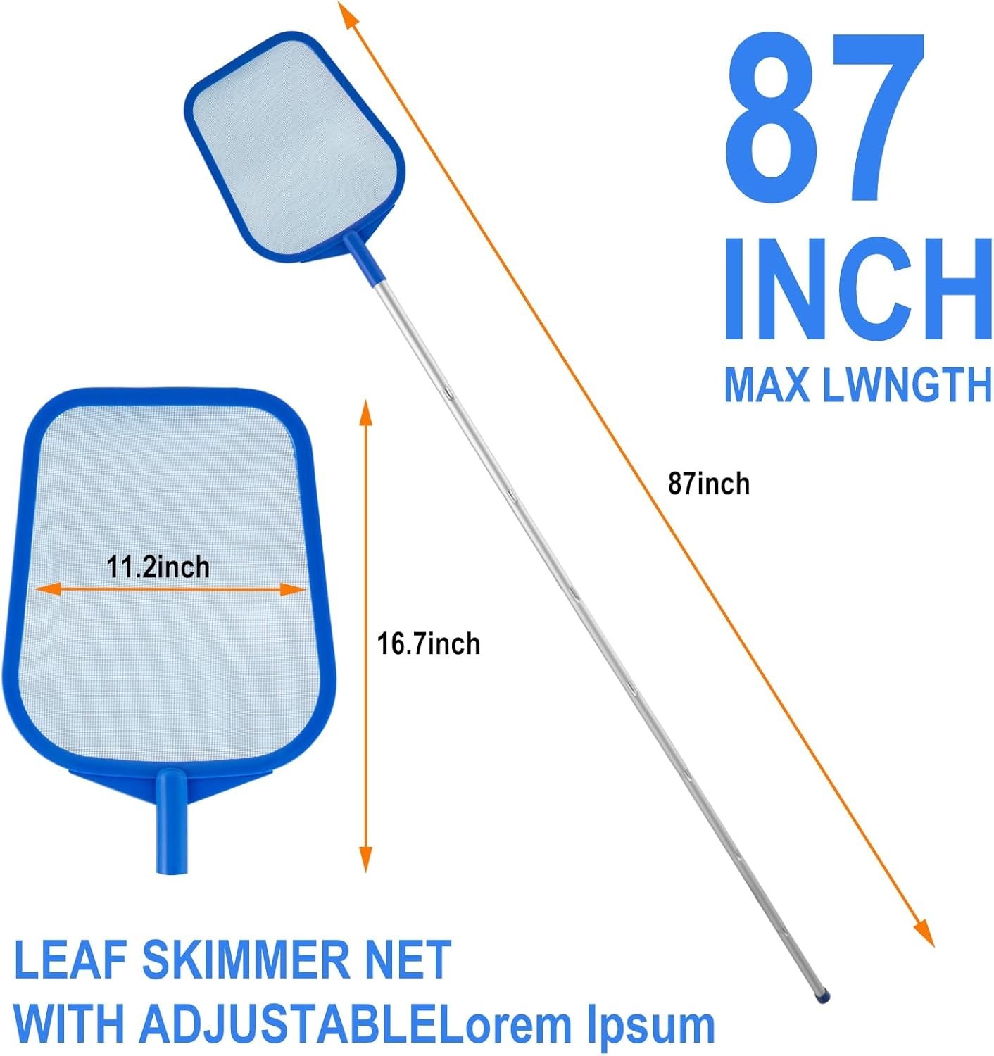 Corrosion-Resistant Pool Skimmer Net with Telescopic Pole, Easy and Efficient