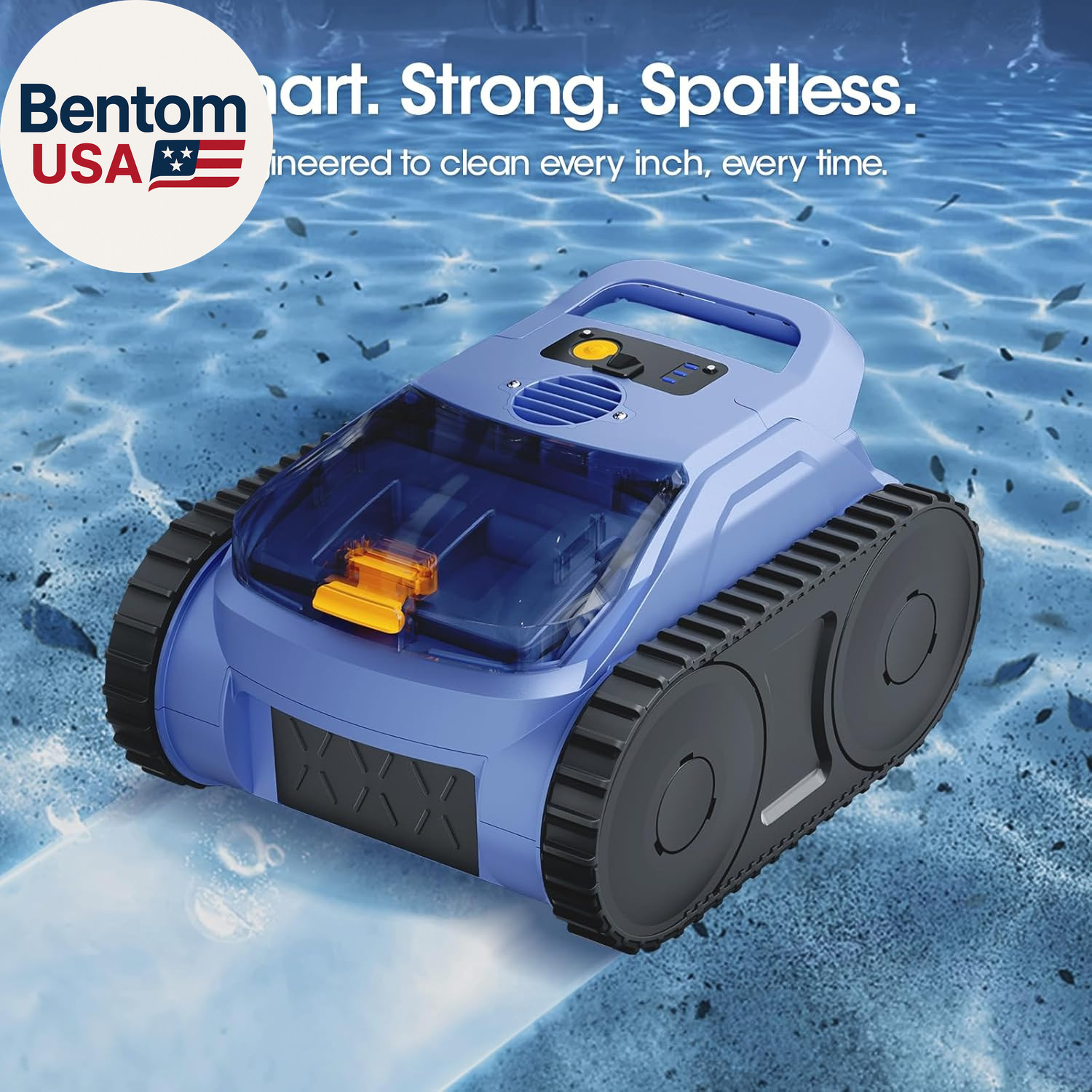 Cordless Robotic Pool Vacuum with Smarter Navigation & Track Drive, Dual 180W Br