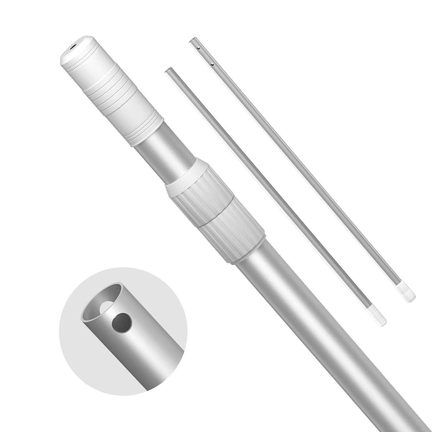 Telescopic 8FT Aluminum Pool Pole for Skimmer Nets, Vacuums, Brushes, Strong
