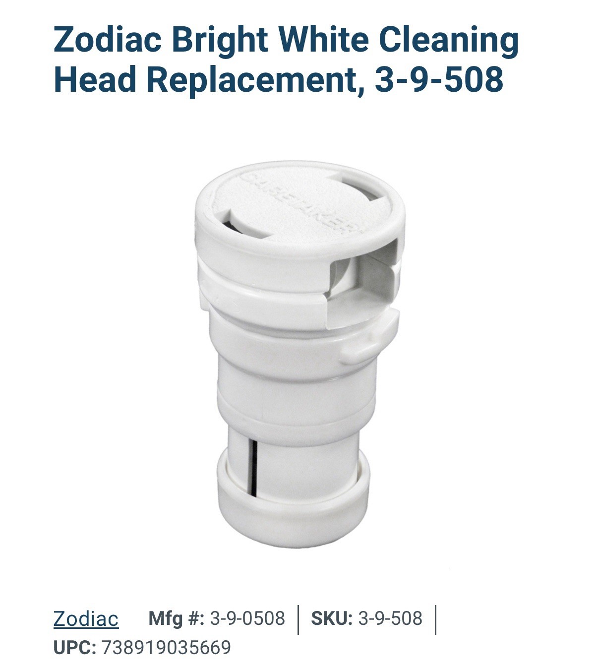 Zodiac Bright White Cleaning Head Replacement, 3-9-508