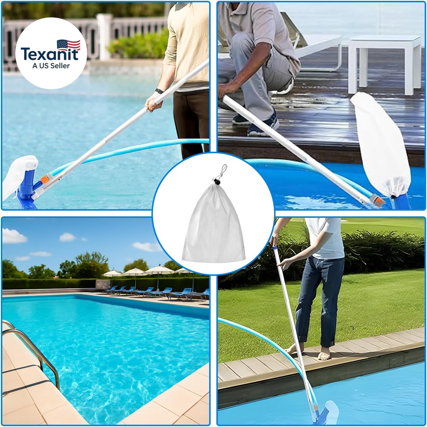 8PCS Pool Vacuum Replacement Mesh Bag – Mesh Bag for Pool Vacuum, Pool Vacuum Cl