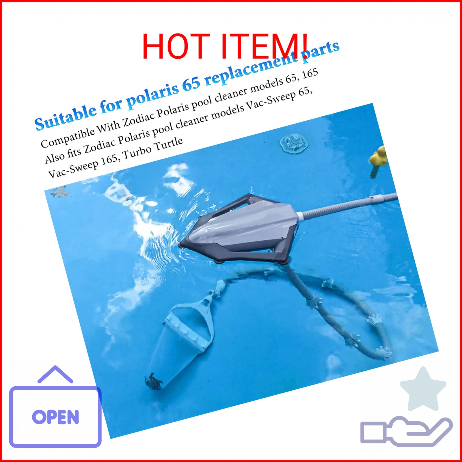 Pool Cleaner All Purpose Bag 6-206-00 Compatible with Zodiac Polaris 165, 65 Poo