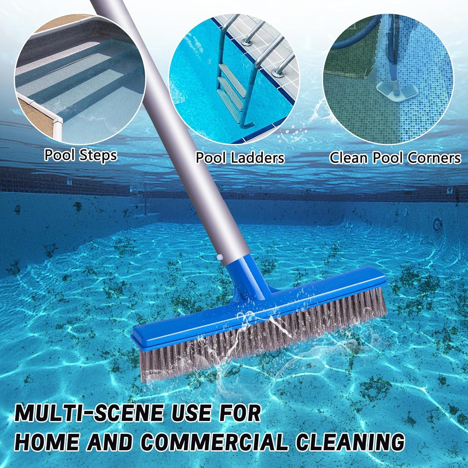 7-Piece Pool Cleaning Kit: Stainless Steel Brush & Pumice Stones for Deep Clean