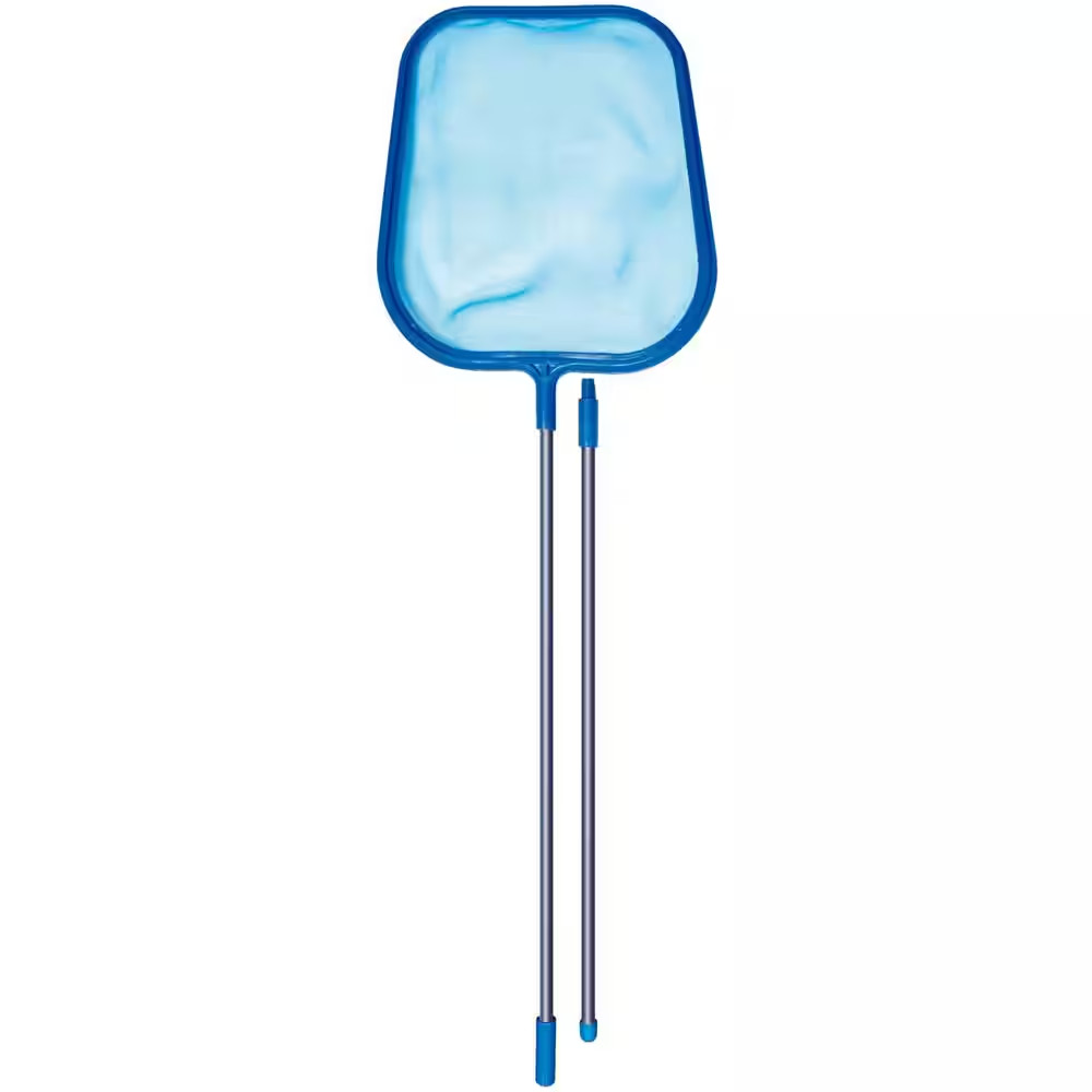 Swimming Pool and Spa Leaf Skimmer with 4 Ft. 2-Piece Pole