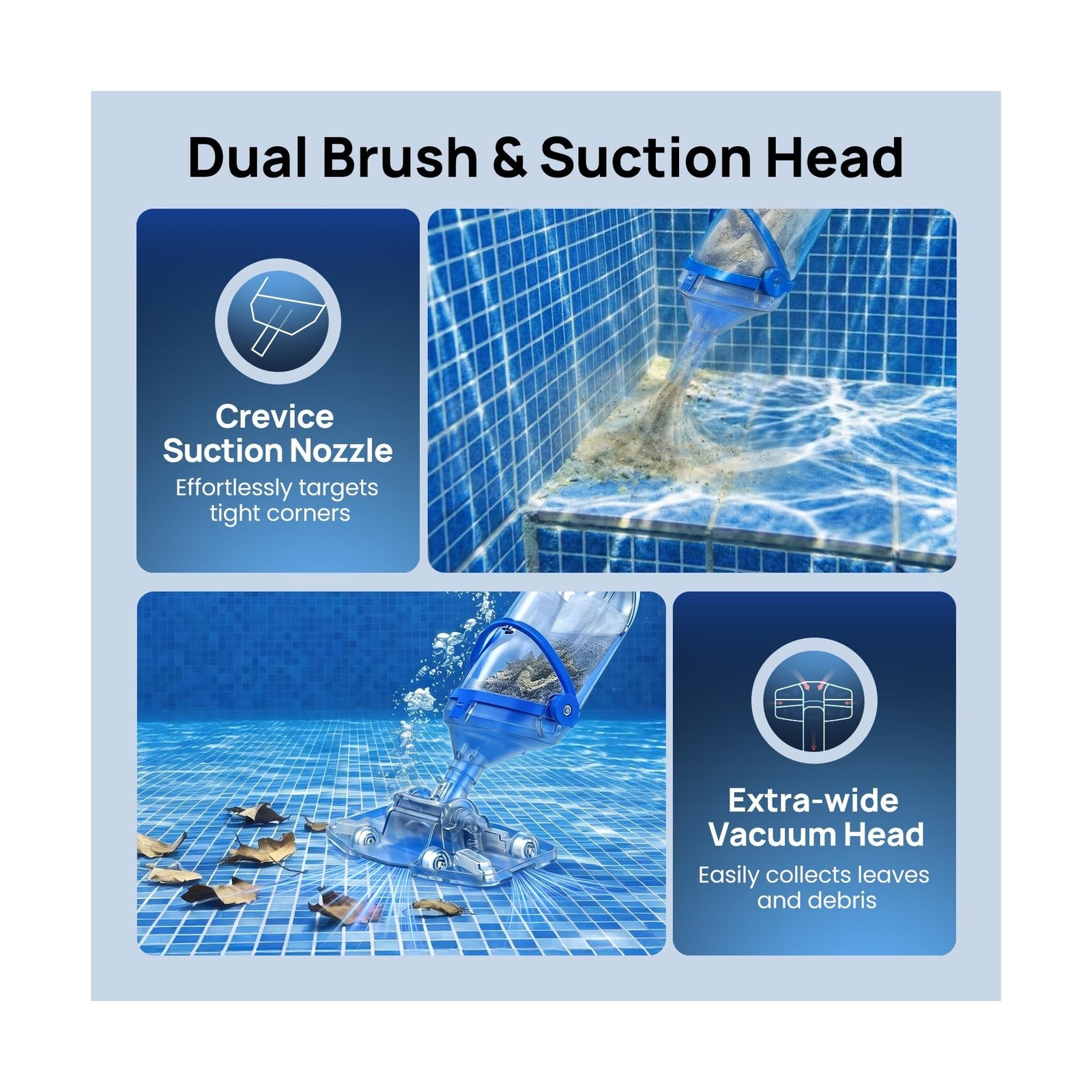 Handheld Pool Vacuum for Above Ground & Inground Pools, Consciot Cordless Rec…