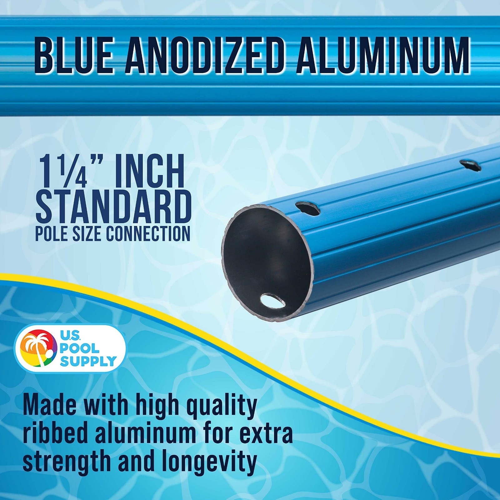 12ft Telescopic Aluminum Pool Pole – Skimmer, Rake, Brush, Vacuum Handle, 3-Piec