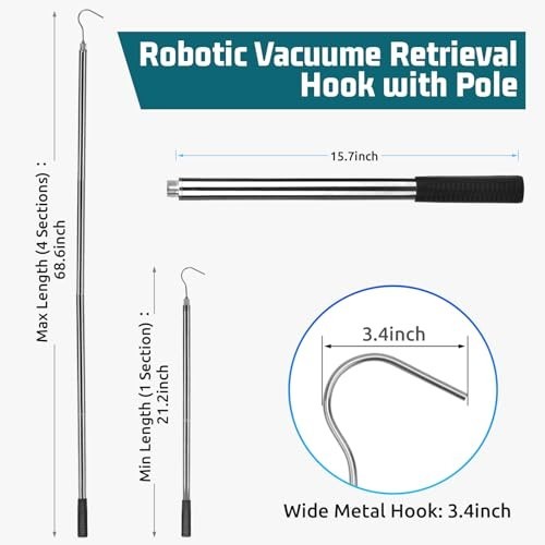 « Retrieval Hook for Robotic Pool Cleaner – 68 » Telescopic Cleaning Pole Accessor