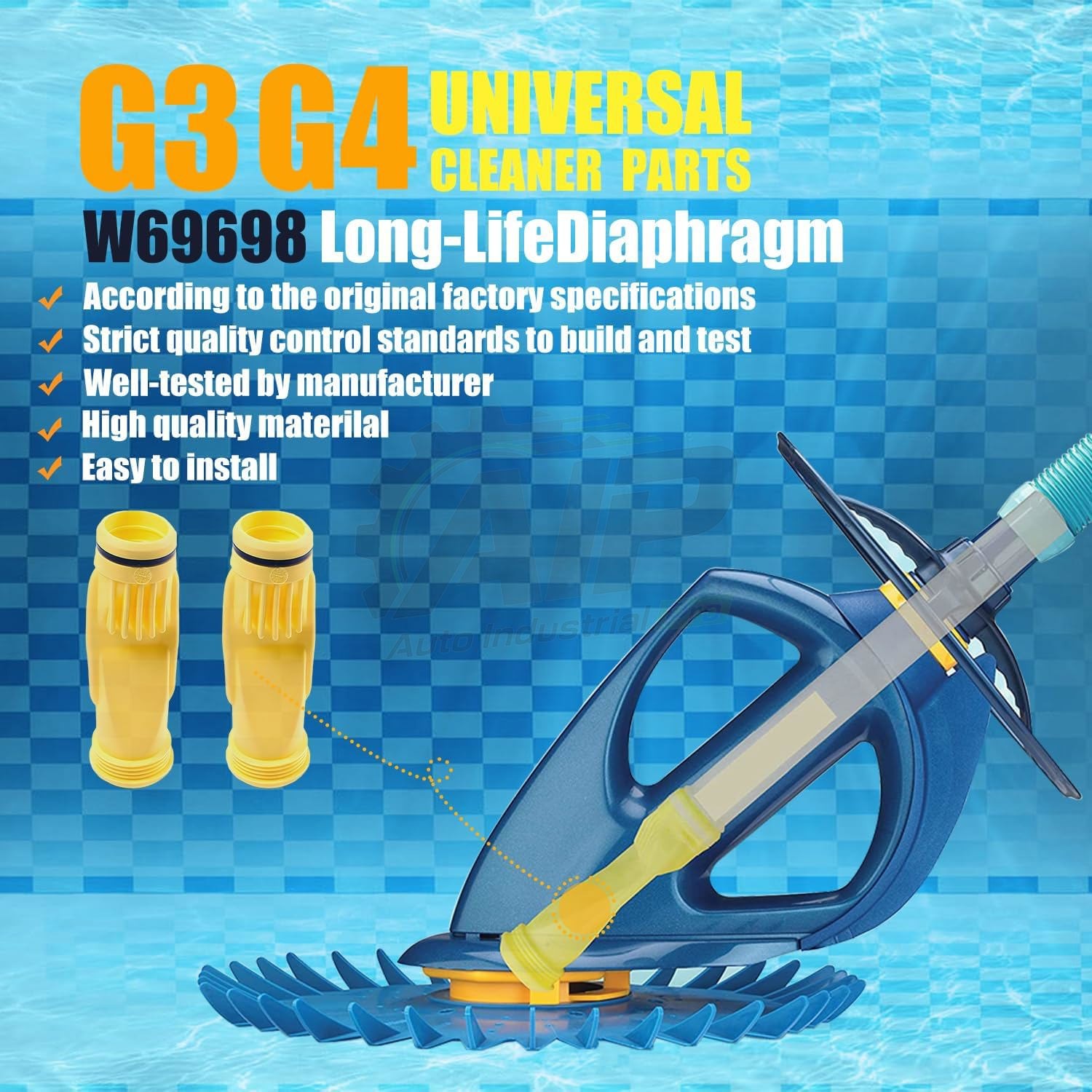NEW 2PCS W69698 Pool Cleaner Diaphragm For Zodiac Baracuda G3 G4 Alpha 2 Alpha 3
