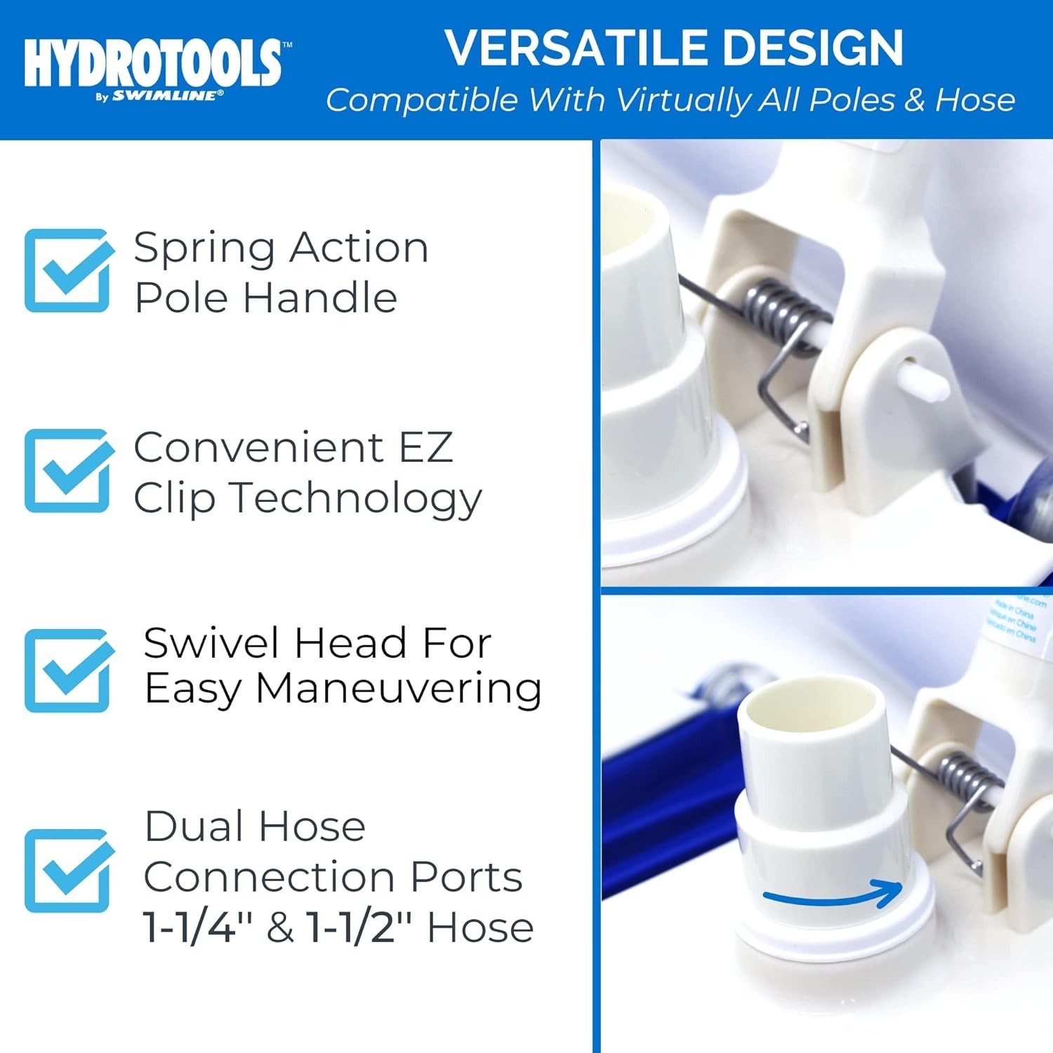 HYDROTOOLS Manual Vacuum Head Attachment For Inground & Above Ground Pools |W…
