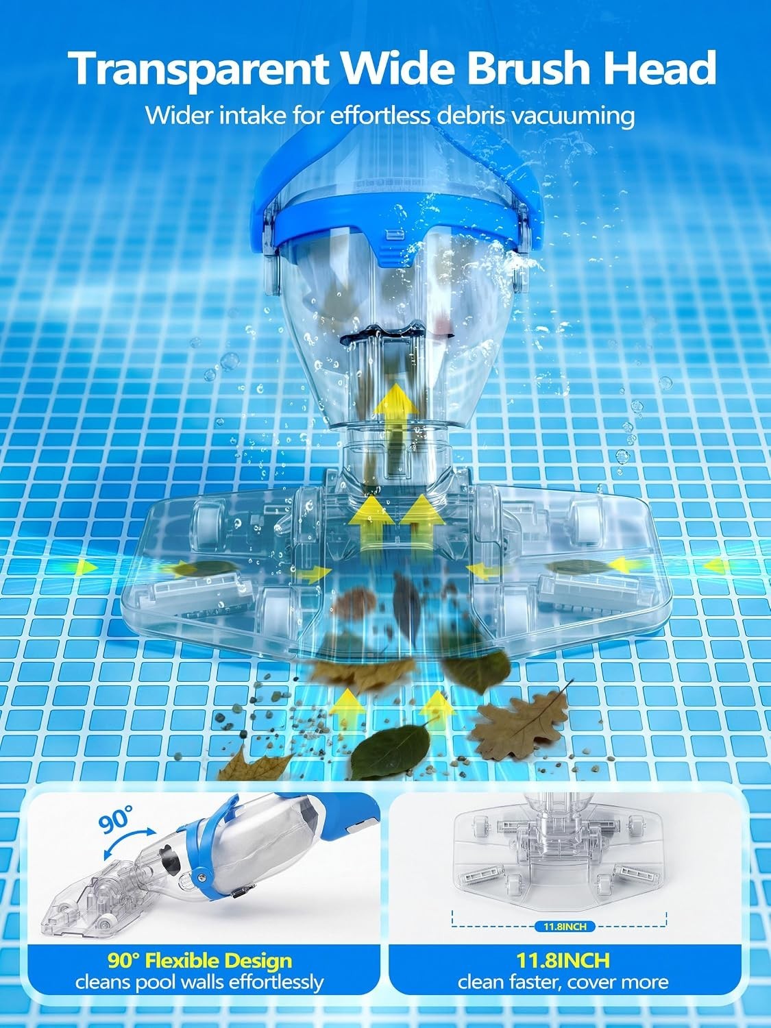 Effortless Cordless Pool Cleaning – 19 GPM Suction, Quick Charge, User-Friendly