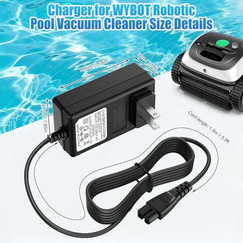 Charger for WYBOT Robotic Pool Cleaner,25.2V Charger Adapter Compatible with
