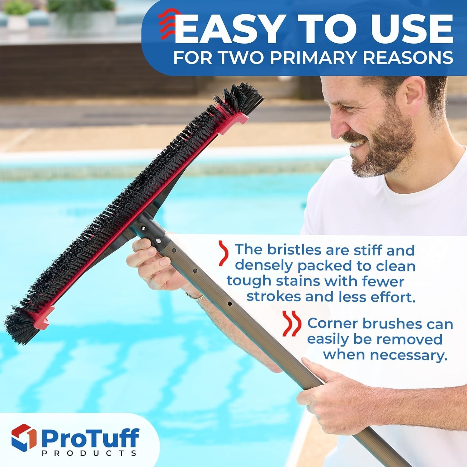 Ultra-Efficient 22&Prime; Pool Scrubber with Tough Bristles for Algae and Dirt Removal