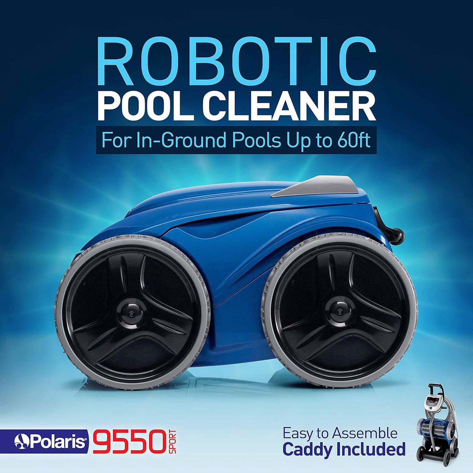 Polaris 9550 Sport Robotic Pool Cleaner, Includes Remote & Caddy F9550