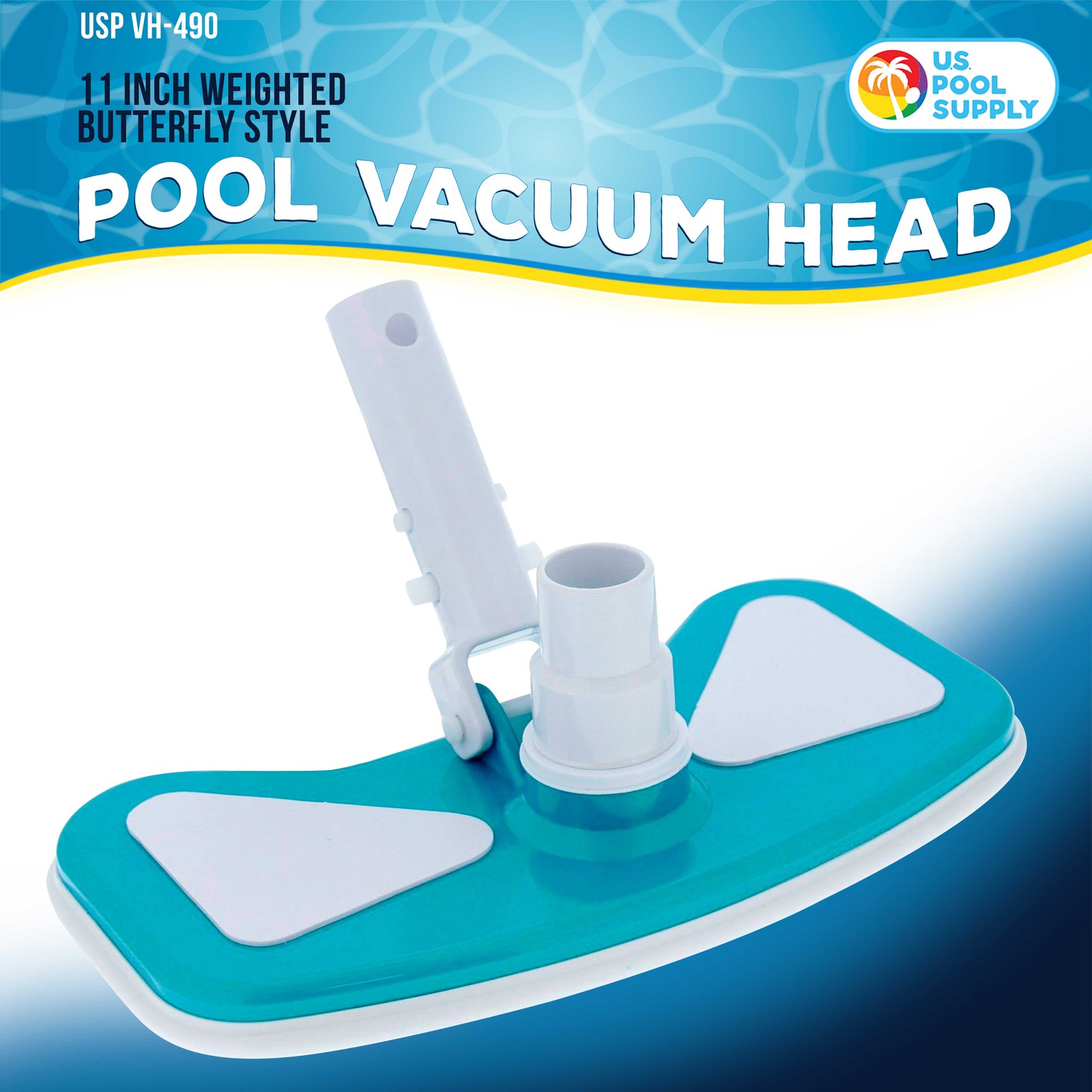 Weighted Butterfly Swimming Pool Vacuum Head, Vinyl Lined, Clean Remove Debris