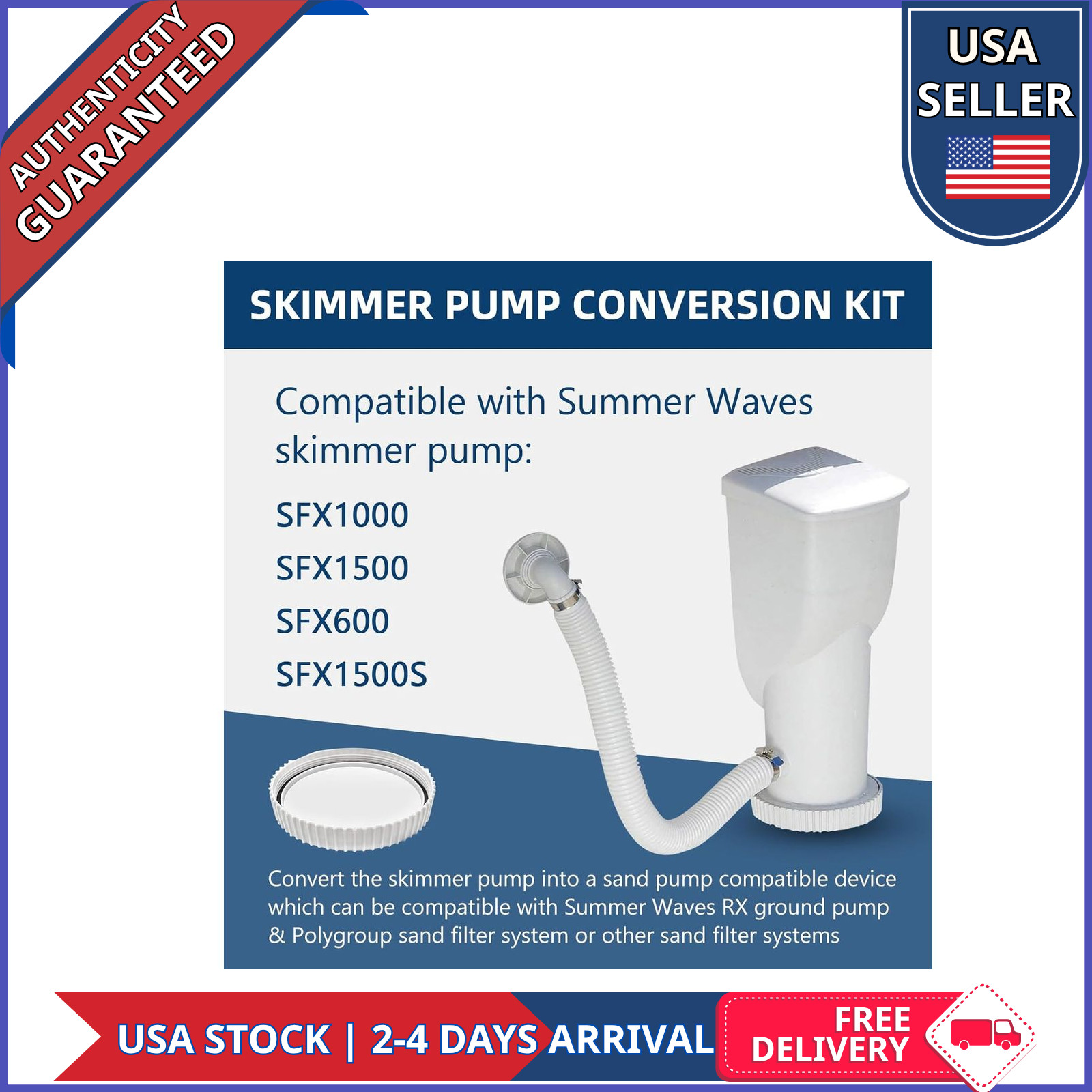 Conversion Kit Replacement for Summer Waves Skimmer Pumps SFX1000 SFX1500 SFX600