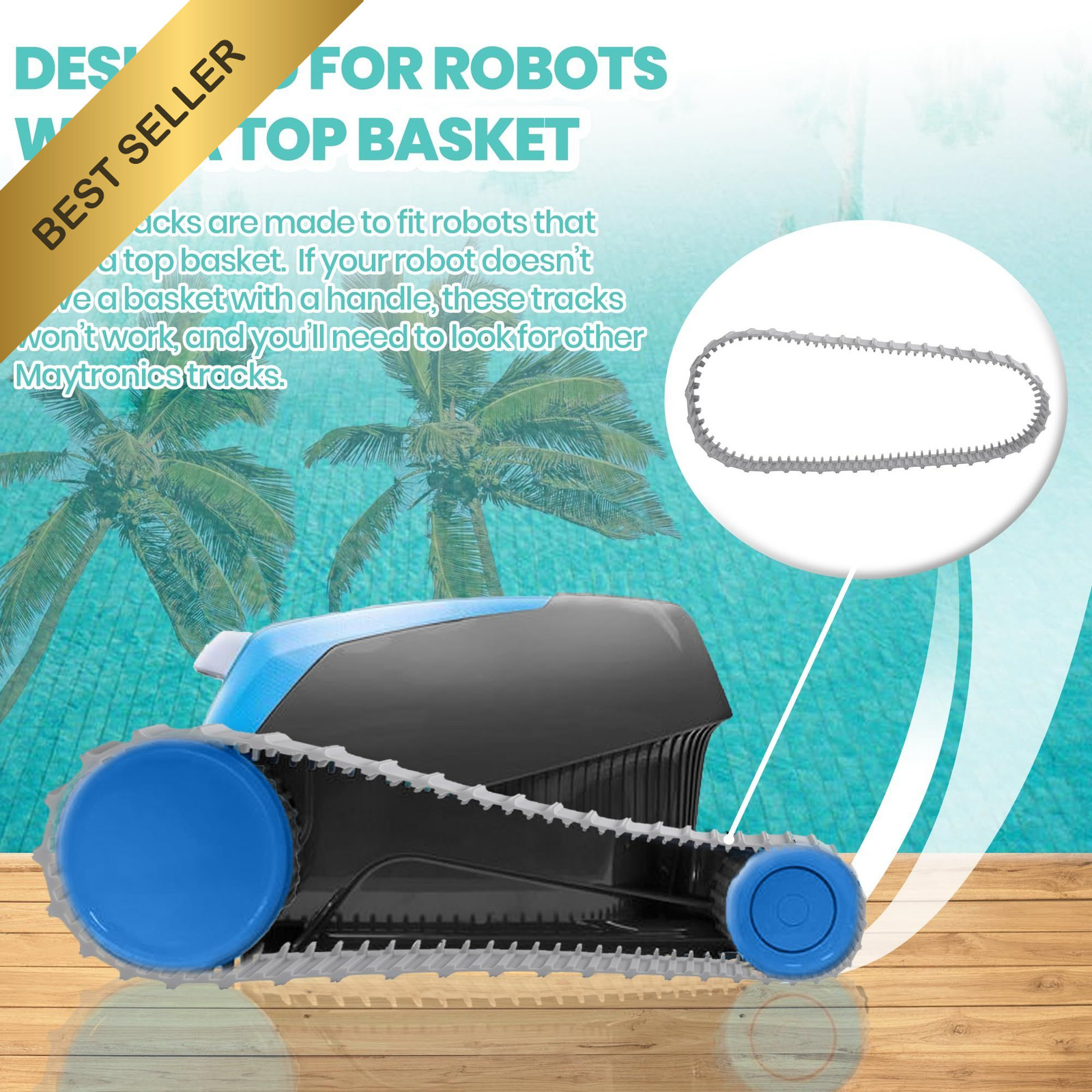 2 Pack Gray Tracks 9983152-R2 Replacement for Maytronics Dolphin Pool Cleaners