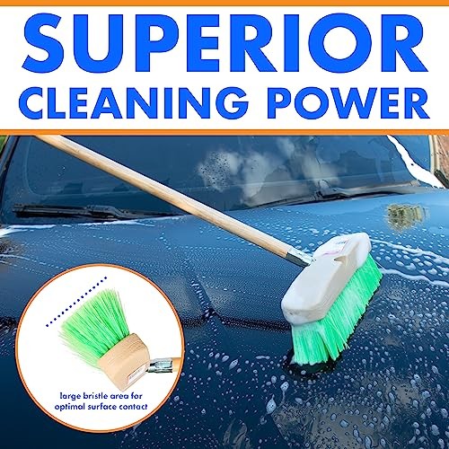 Hub City Industry 10- inch Car Wash Brush, Soft Nylon Bristle, 10&Prime; Wash Green