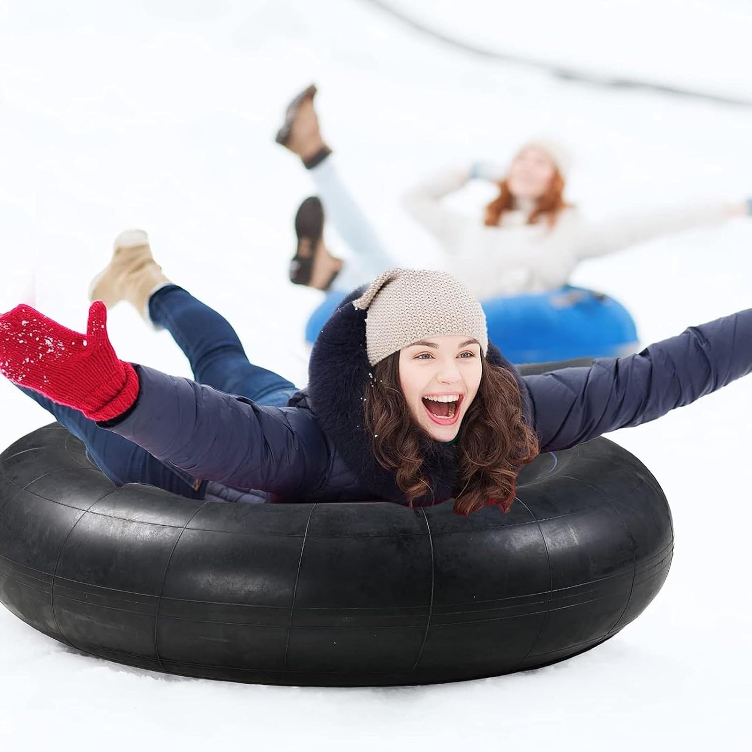 Heavy Duty Butyl Rubber Snow innertubes for Sledding; 3 Pack 44&Prime; #85146 Inner