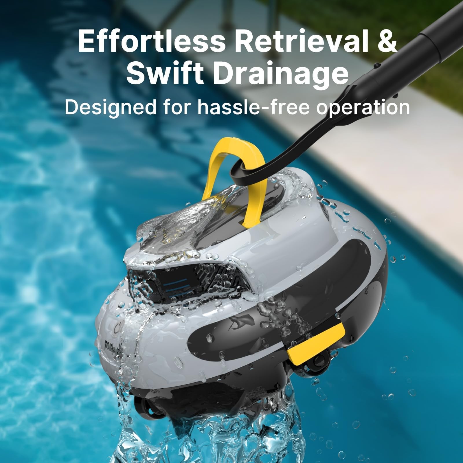 Cordless Robotic Pool Cleaner with Dual 30W Motors, 5000mAh Battery, 120 Minutes
