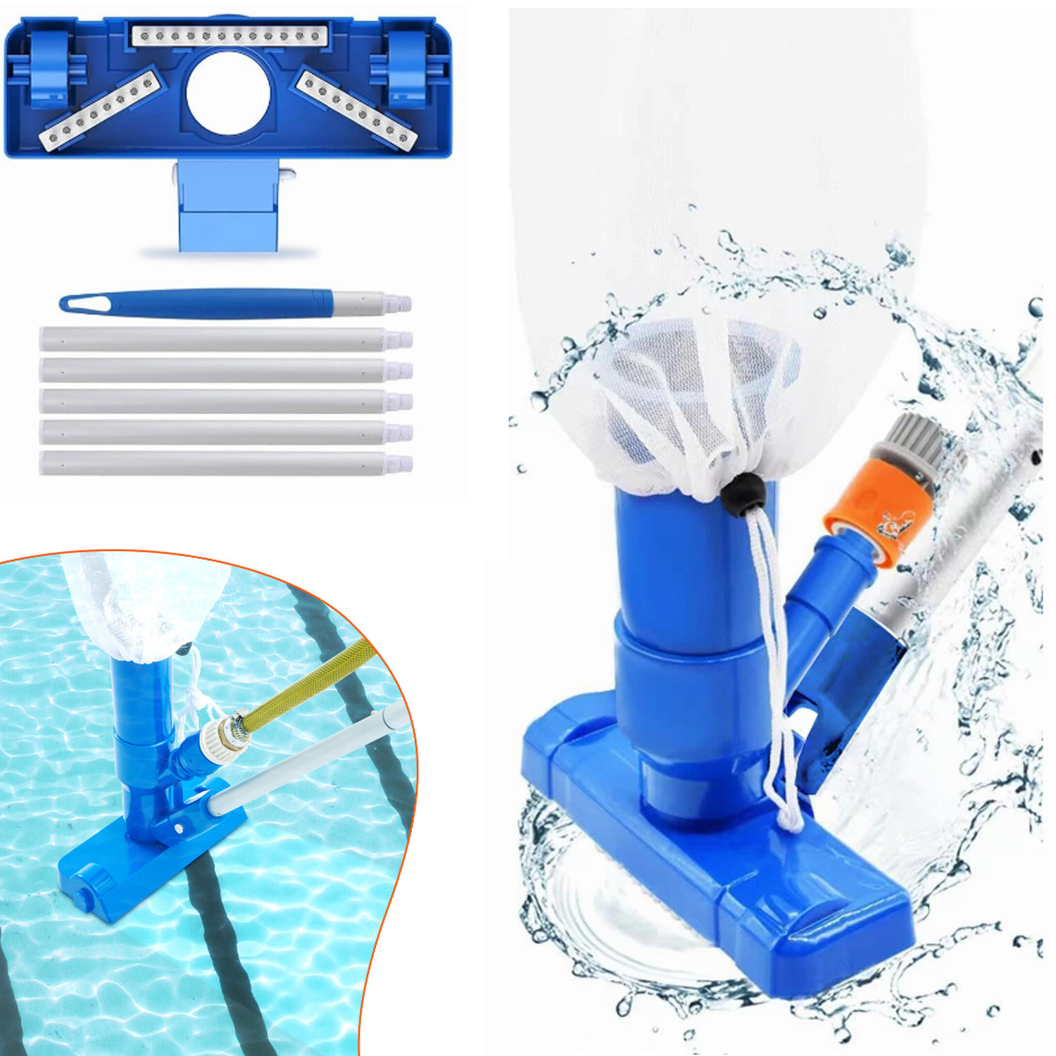 Swimming Pool Spa Suction Vacuum Head Cleaner Cleaning Kit Pool Accessories Tool