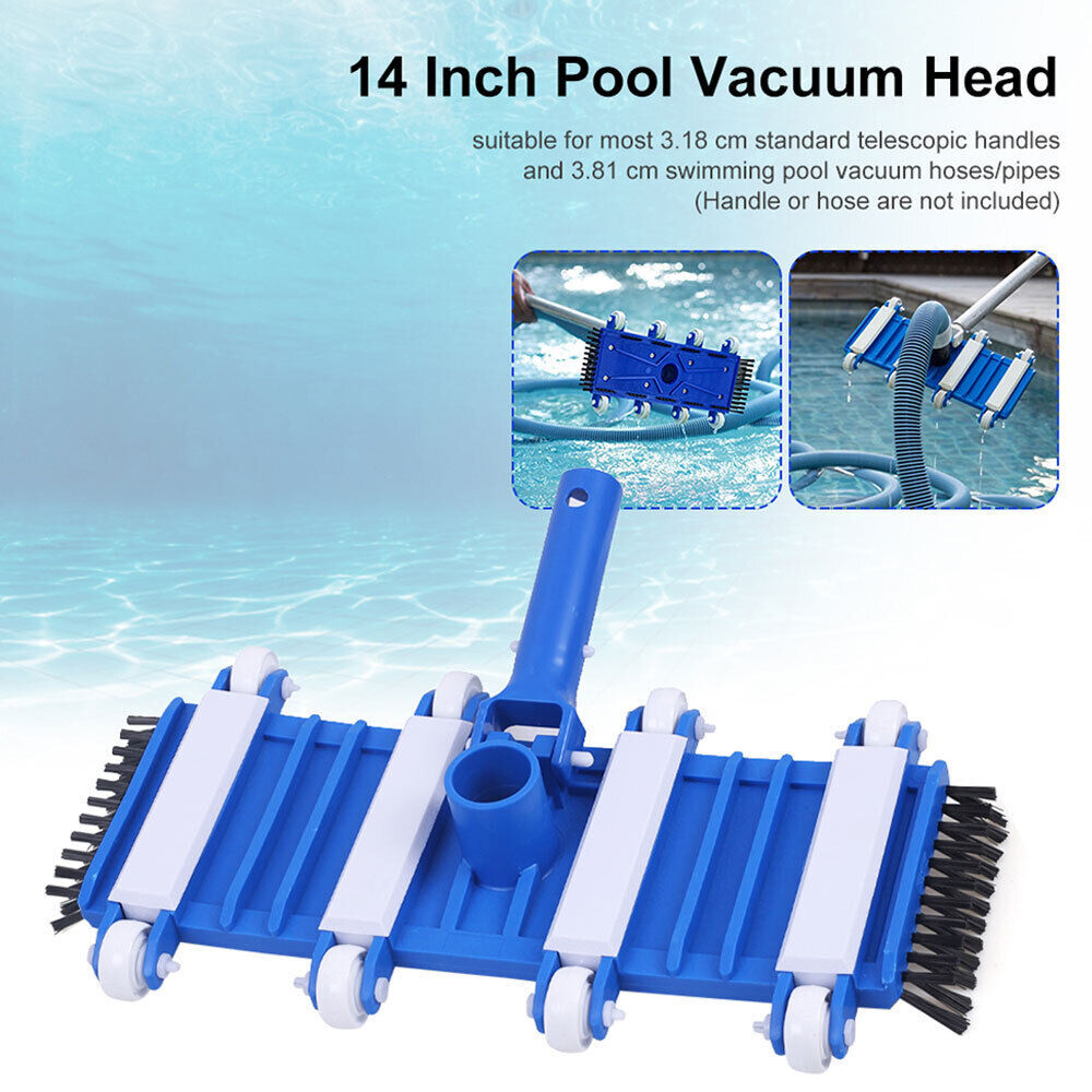 14 inch Professional Heavy Duty Pool Vacuum Head with Wheels & Aluminum Handle