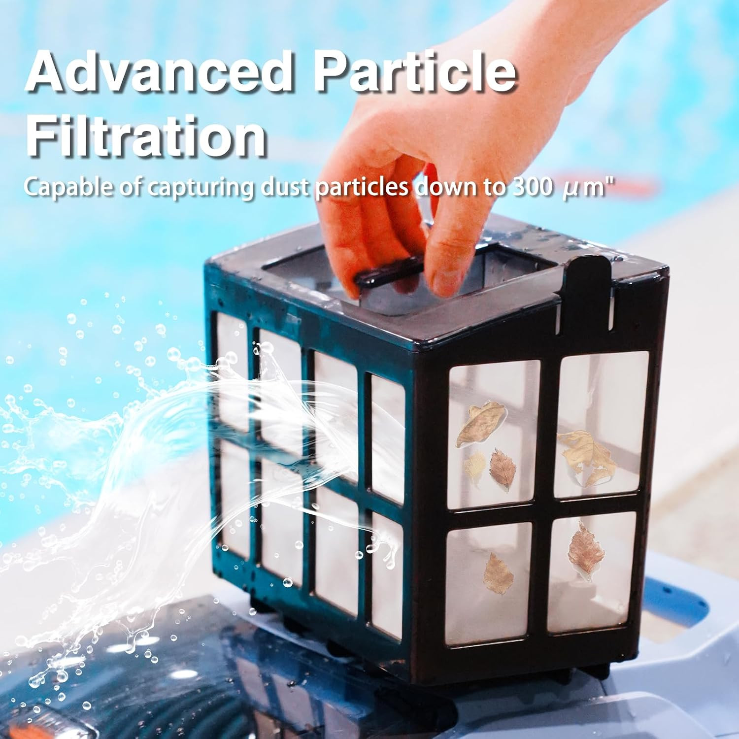 SAT20 Cordless Robotic Pool Cleaner 180 Mins Runtime Auto Vacuum up to 2000 Sq.F