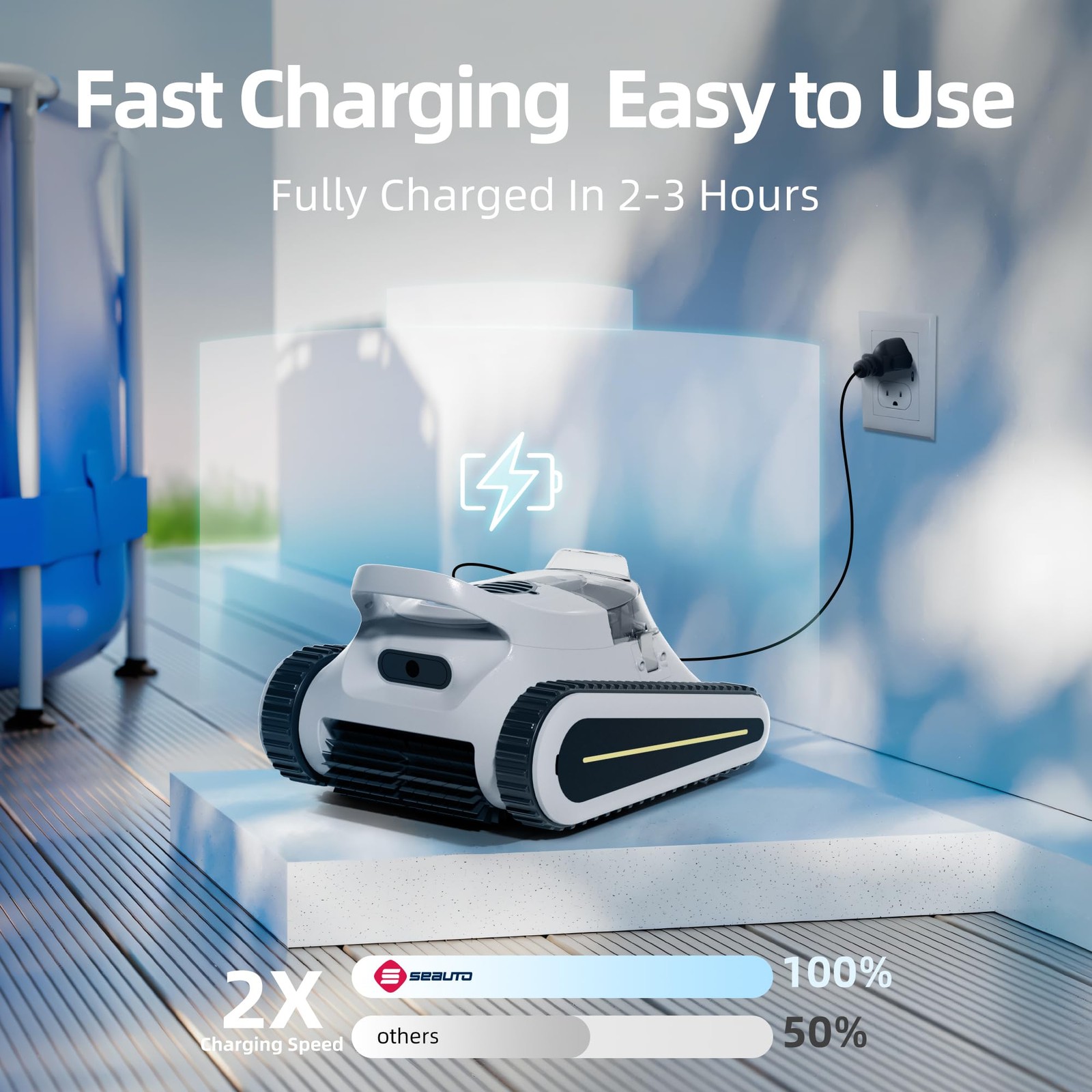 Pool Vacuum for Inground Pools, Cordless Robotic Pool Cleaner, Pool Vacuum