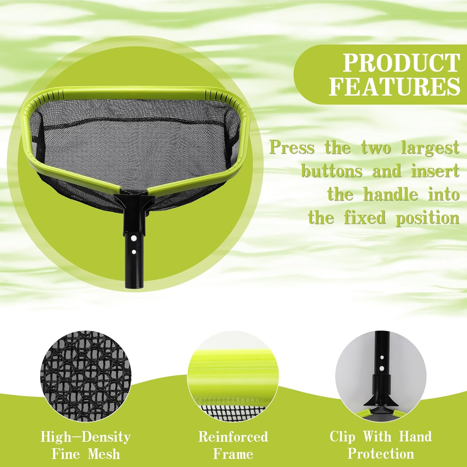 Double-Layer Deep Bag Pool Skimmer Net – Reinforced Frame for Efficient Cleaning
