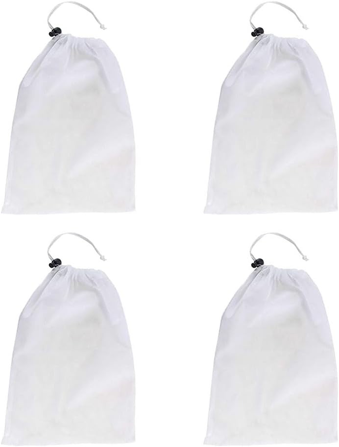 4 Pcs Pool Vacuum Replacement Mesh Bag Pool Cleaner Bags Drawstring Fine Mesh…