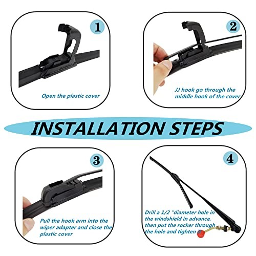 15.7 Inch Universal UTV Windshield Wiper Hand Front Operated Kit Compatible