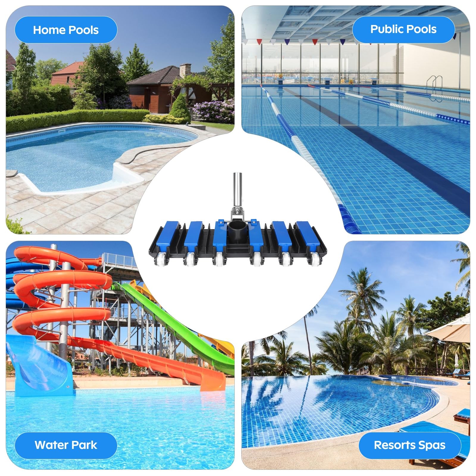 Pool Vacuum Head, Manual Pool Vacuum for Inground and Above Ground Pools Flex…