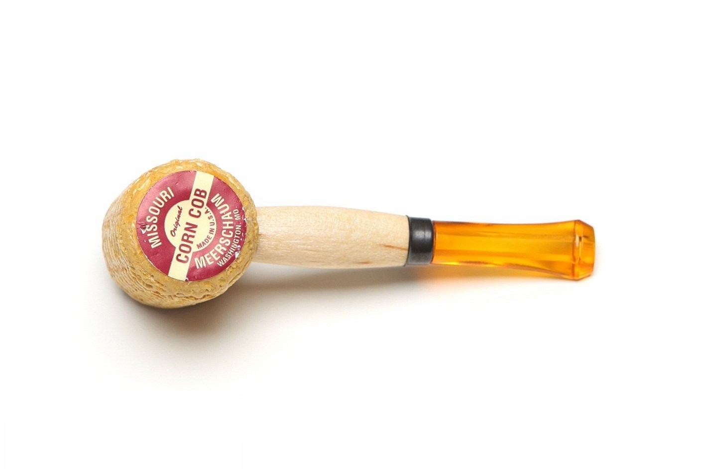Missouri Meerschaum Mini Varnished Gold Stem 1 Count (Pack of 1), Brown