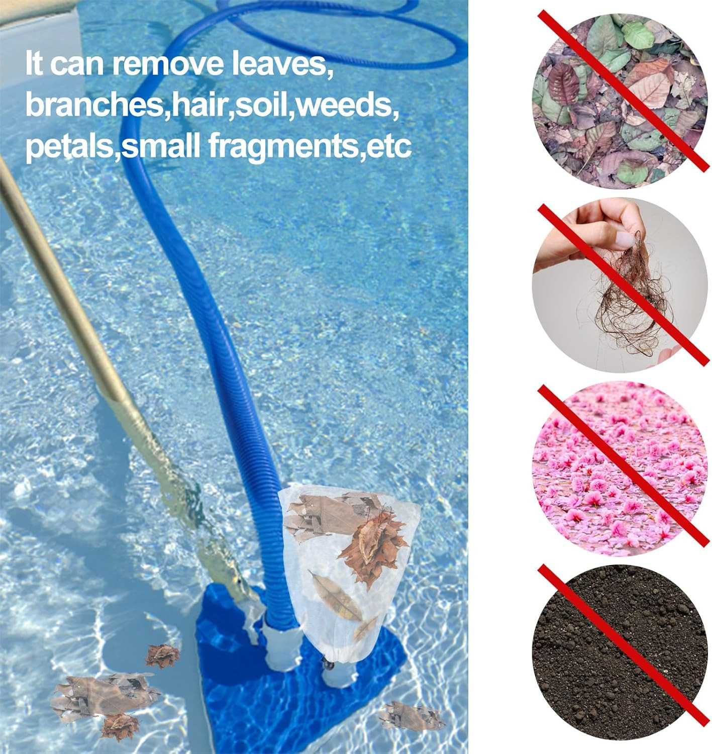 4Pack 12 X 8.8 Inch Pool Leaf Vacuum Net Bag Replacement for Swimming Pool