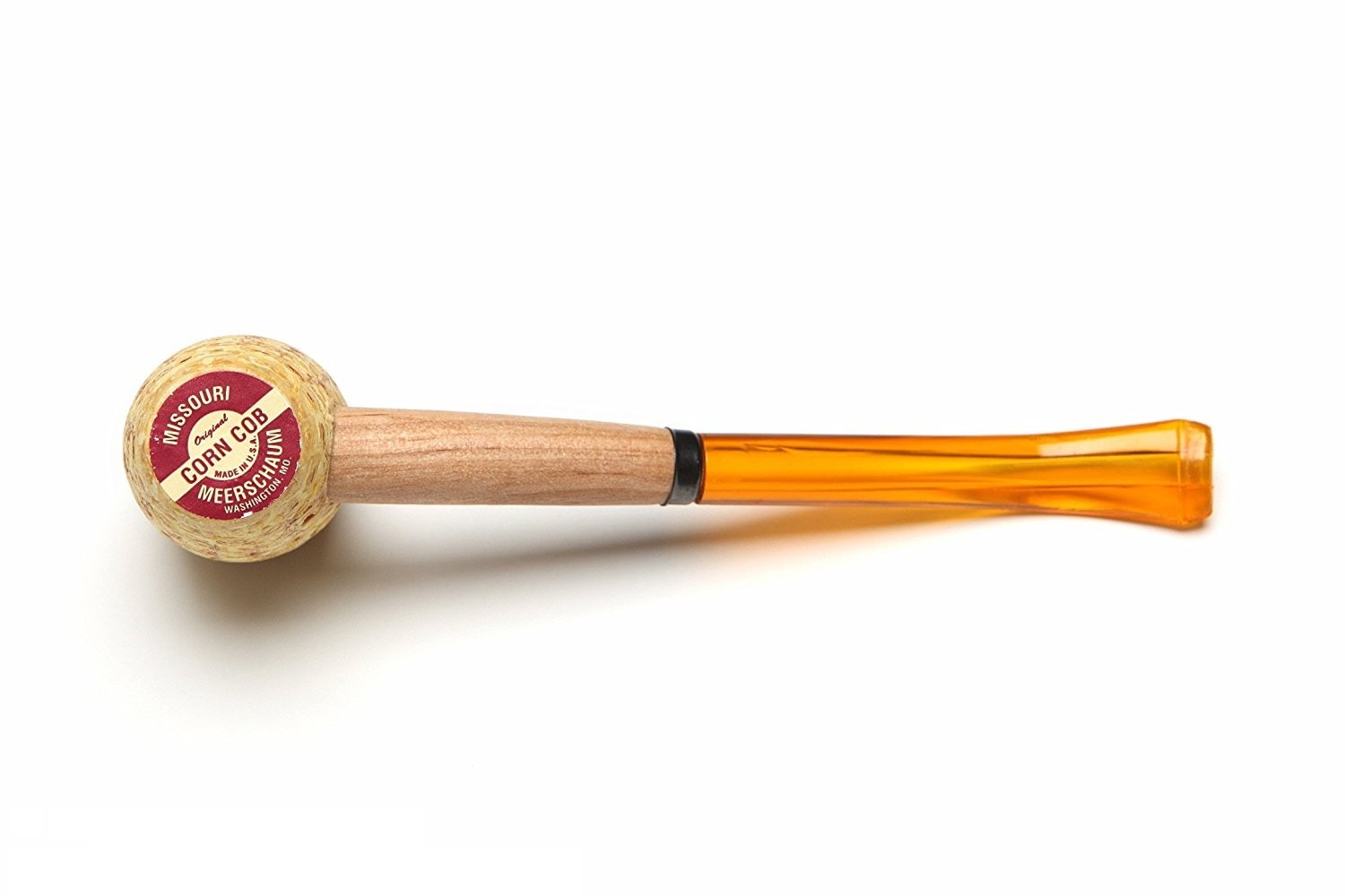 Missouri Meerschaum Mizzou Corncob Tobacco Pipe 1 Count (Pack of 1), yellow