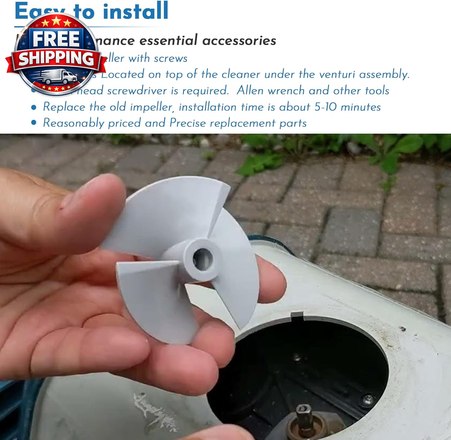 The Pool Cleaner Replacement Parts Impeller RCX11000 with Screw, for Hayward Tig